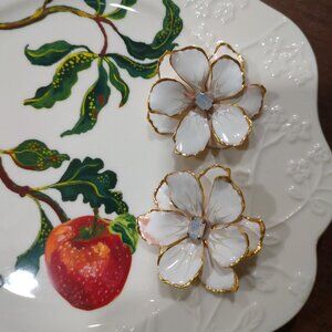 Anthropologie Hand-Painted Earrings The Pink Reef